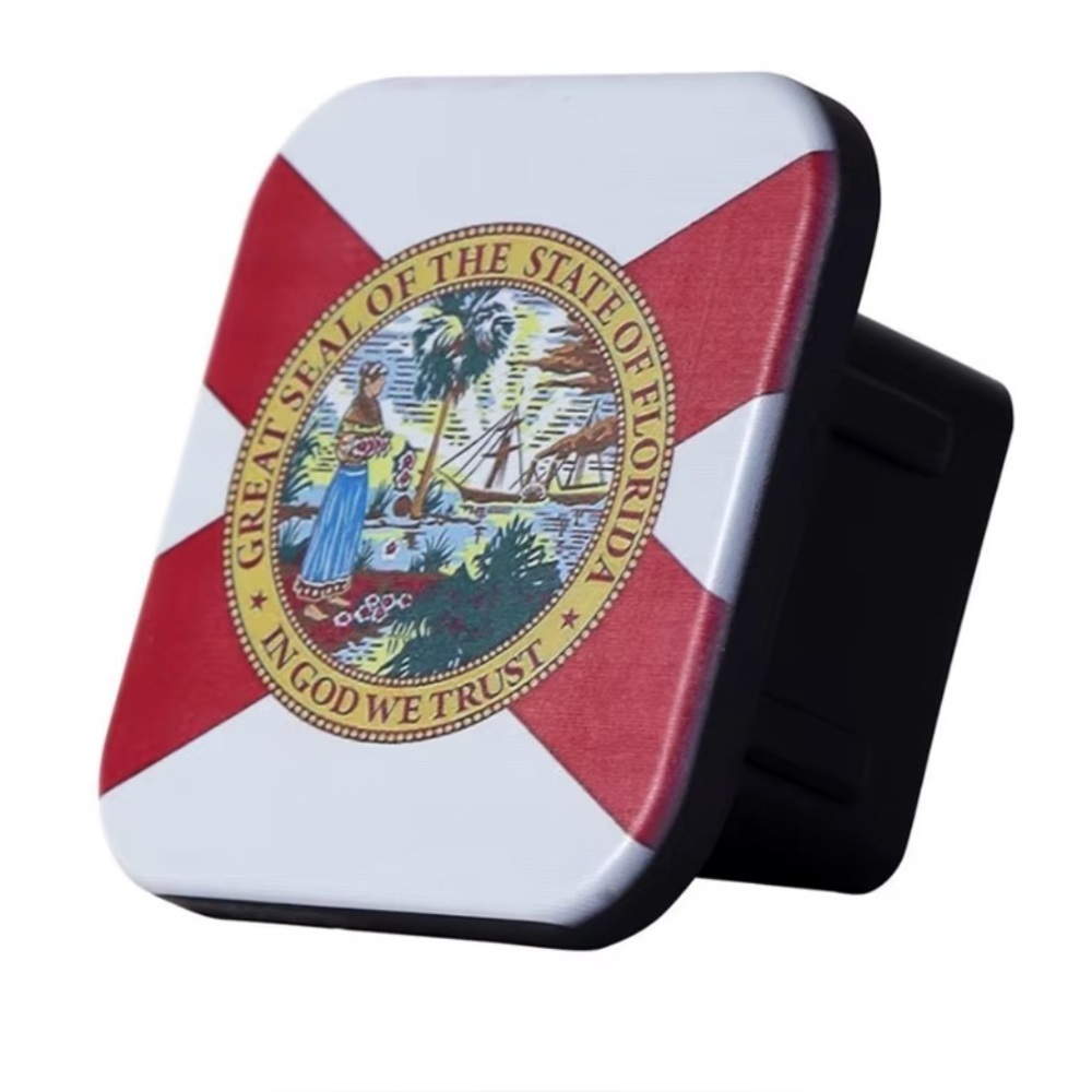 Trailer Hitch Cover Fits 2" FL State Flag Car Truck Suv Tow Plug Dust Cap New